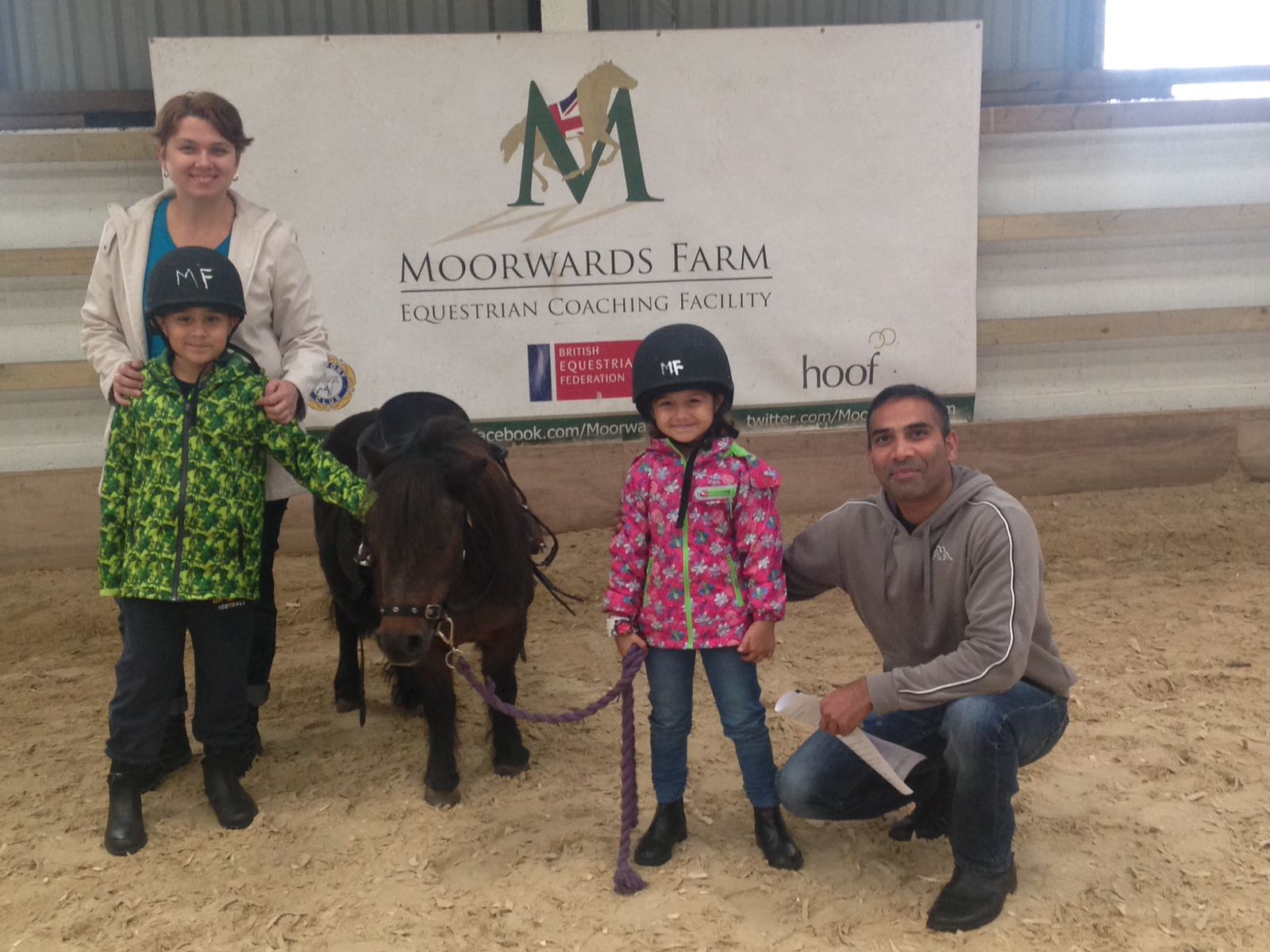 Dad Musavir Mohammed and family with little Bella at Moorwards Farm