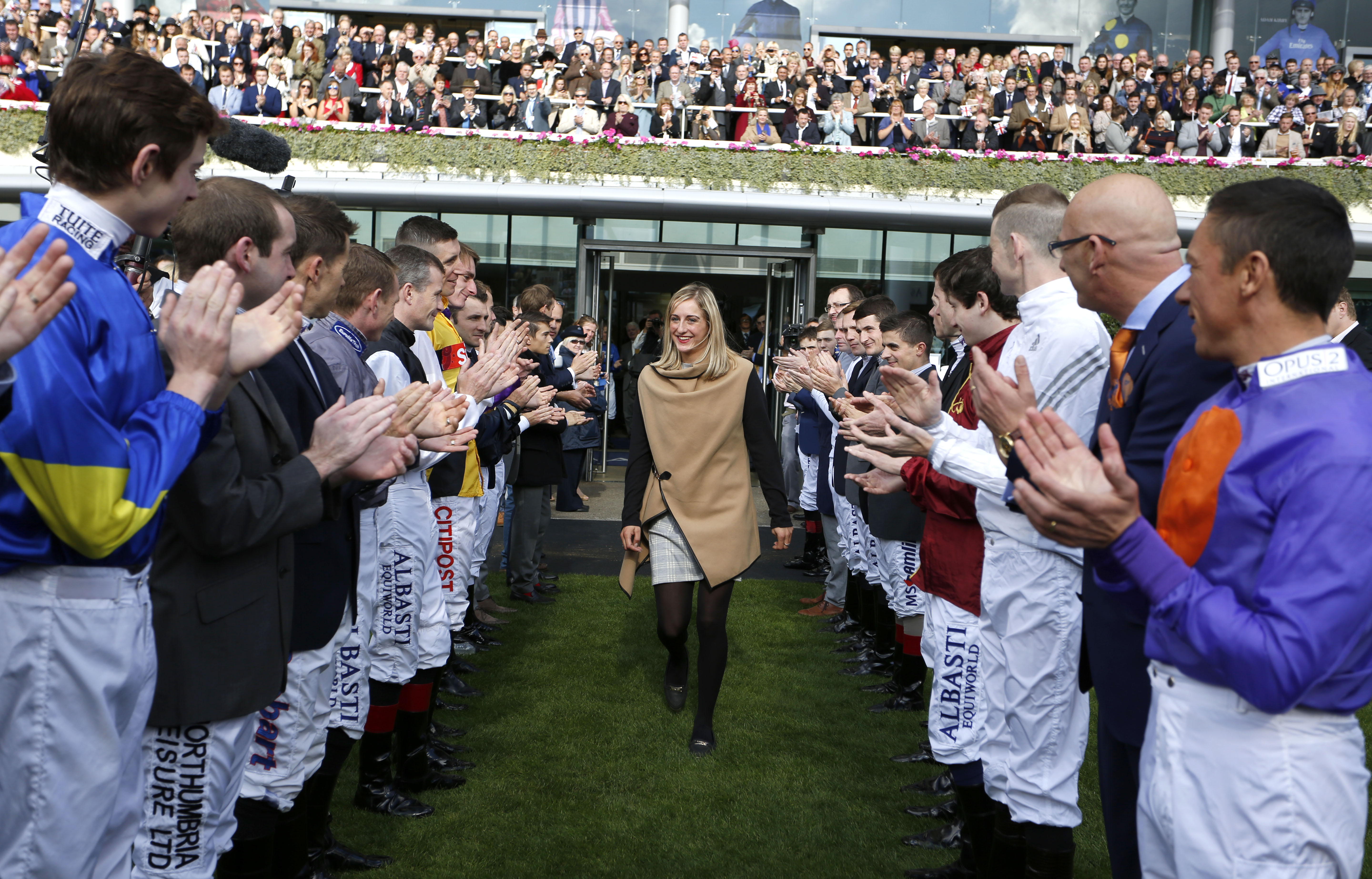 Josephine Gordon with her guard of honour for Stobart Champion Apprentice Ascot © Great British Racing & Racing Fotos