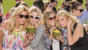 © Anthony Upton Cheska Hull, Phoebe-Lettice Thompson, Fran Newman-Young and Olivia Newman-Young, stars of Made in Chelsea at the VIP Mahiki Tent