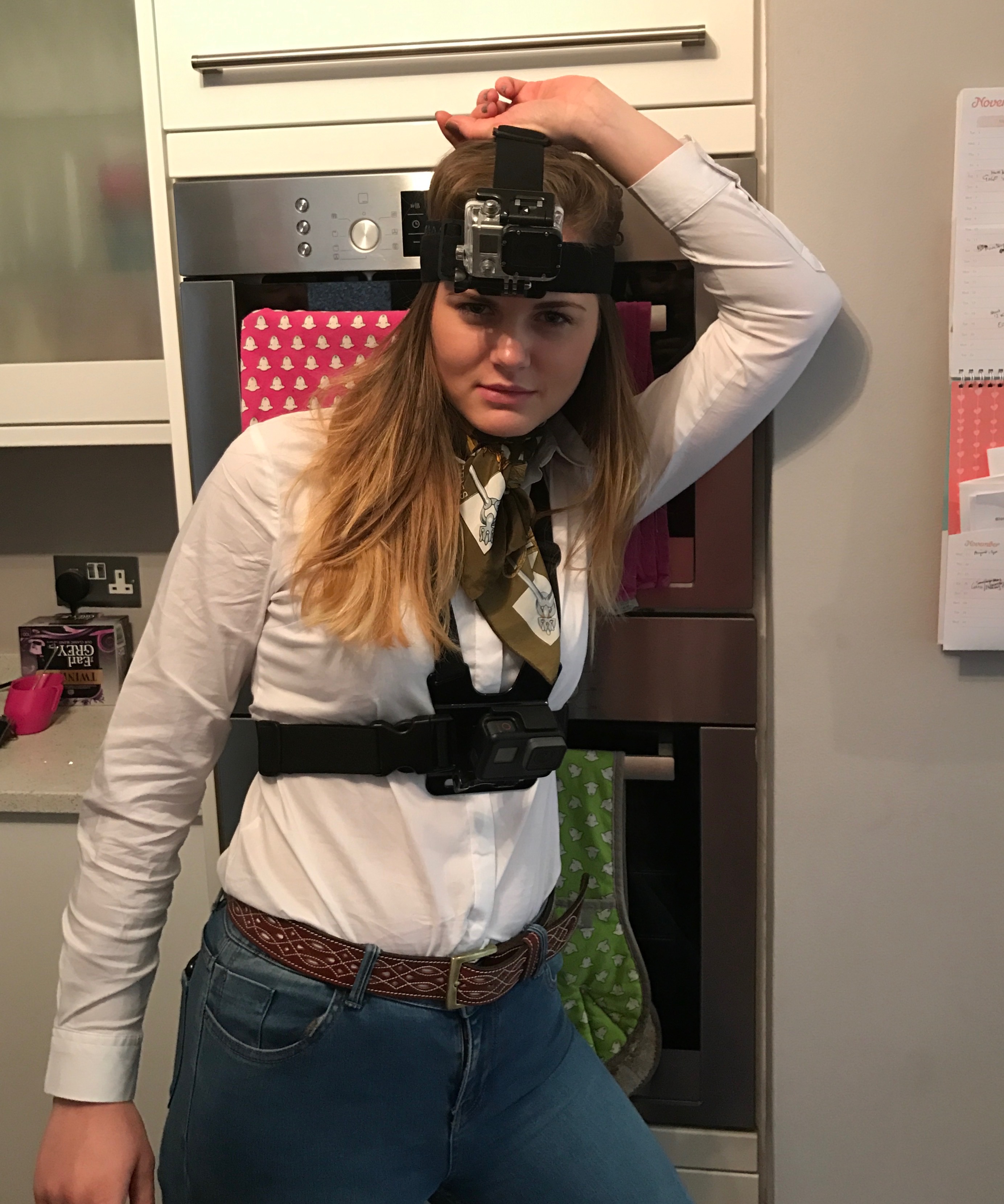 Model Nicole working the camera look