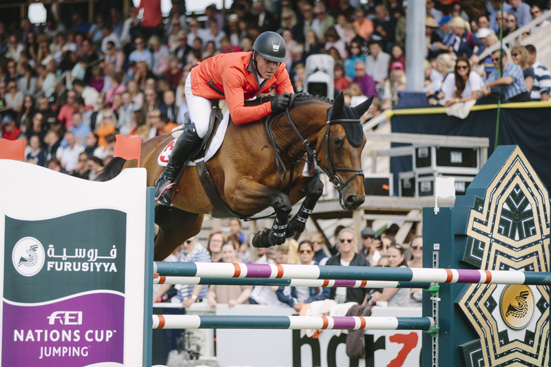 Paul Estermann and Castlefield Eclipse produced one of the three sensational double-clears that clinched victory for Switzerland at today’s sixth leg of the Furusiyya FEI Nations Cup™ Jumping 2016 Europe Division 1 League in Falsterbo (SWE). © FEI/LOTTAPICTURES)