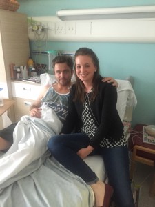 Ben with Rachel at the start of treatment 