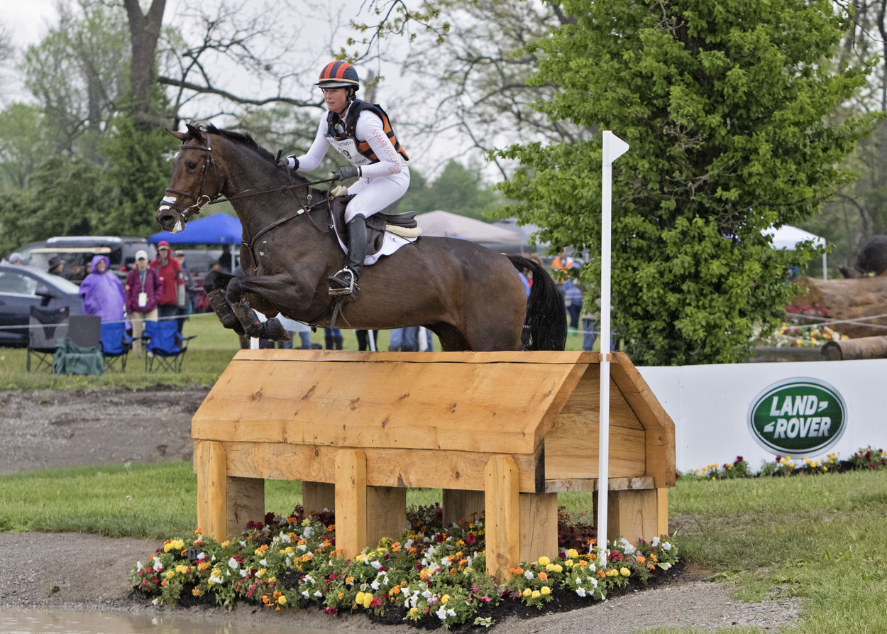 Lauren Kieffer (USA) rides Veronica during the cross country phase of the 2016 Rolex Kentucky Three Day Event, Presented by Land Rover.       
